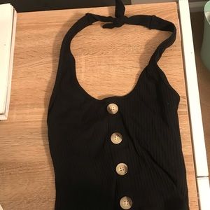 Hollister Black Halter Crop Top